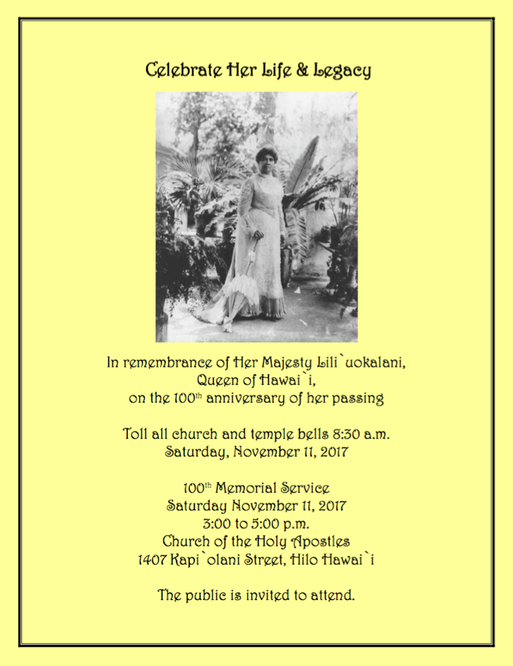 Queen Liliuokalani Memorial Service, Cymber Lily Quinn, harpist, Hilo, Hawaii